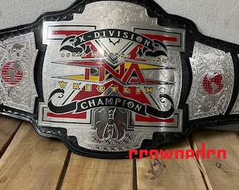 TNA X-Division Championship Belt – Real Leather Wrestling Title (4mm Thickness)