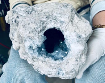 Natural (Sapphire Grade) Blue Crystal Cave Specimen Energy Stone Healing (16.72lb=7.6kg)