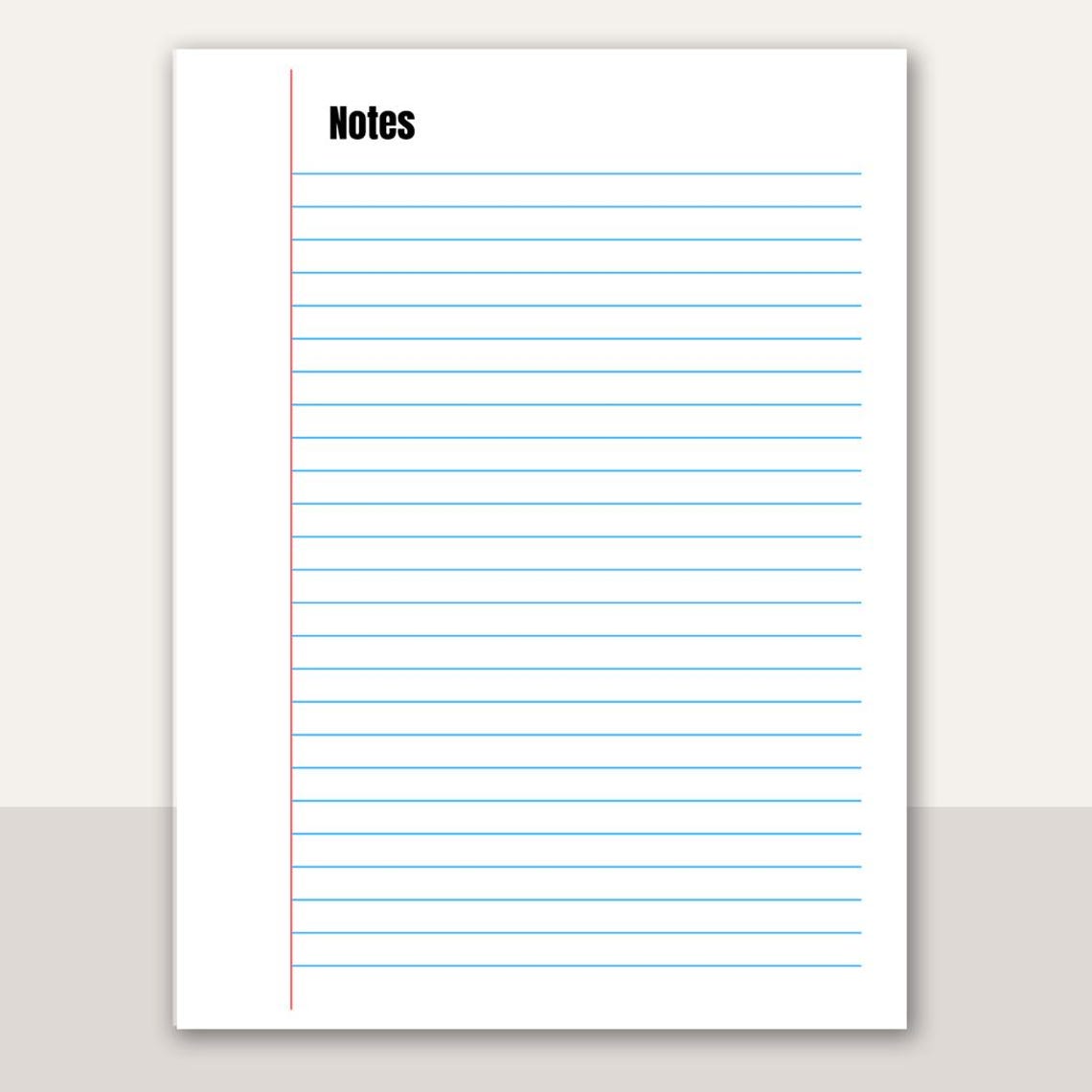 Daily Lined Notes.pdf A4 Printable Note Pad | Lined Notes PDF | Minimalist Writing Paper ...
