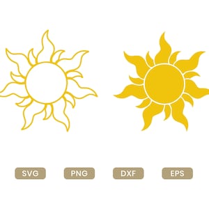 Sun SVG, Tangled Corona Sun Rapunzel, Sunset Svg, Summer Sun Svg, Sunrise Clipart, Digital Download