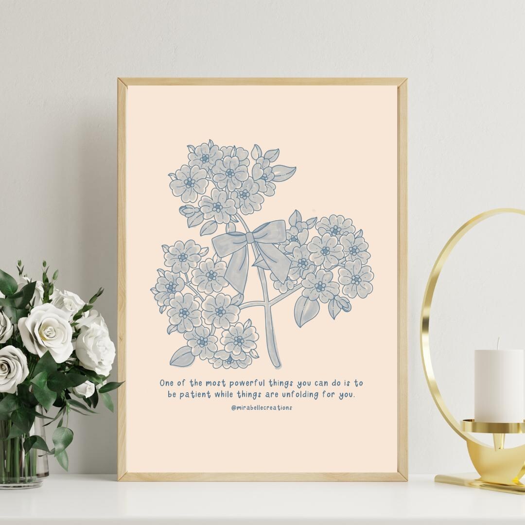 Floral Art | Inspirational Art | Hand Lettered Art Print | Wall Decor ...