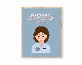 Sally Ride Art Print | Astronaut Art Print | Wall Decor