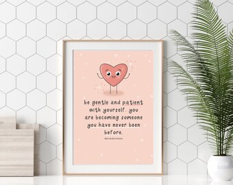 Self love poster, Inspiration art print, positivity psychology, affirmations, therapy office decor, mental wellbeing. self care