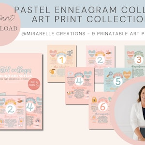 Enneagram Types Art Prints, Enneagram posters, wall decor, self love, mental health, well being resources