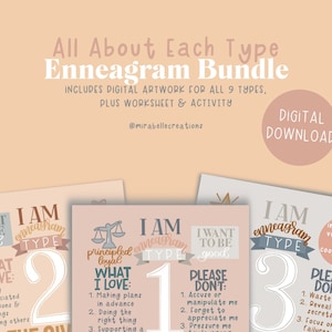 All About Each Enneagram Type | All 9 Enneagram Types Prints | Wall Print | Personal Growth | Find Your Type | DIGITAL DOWNLOAD