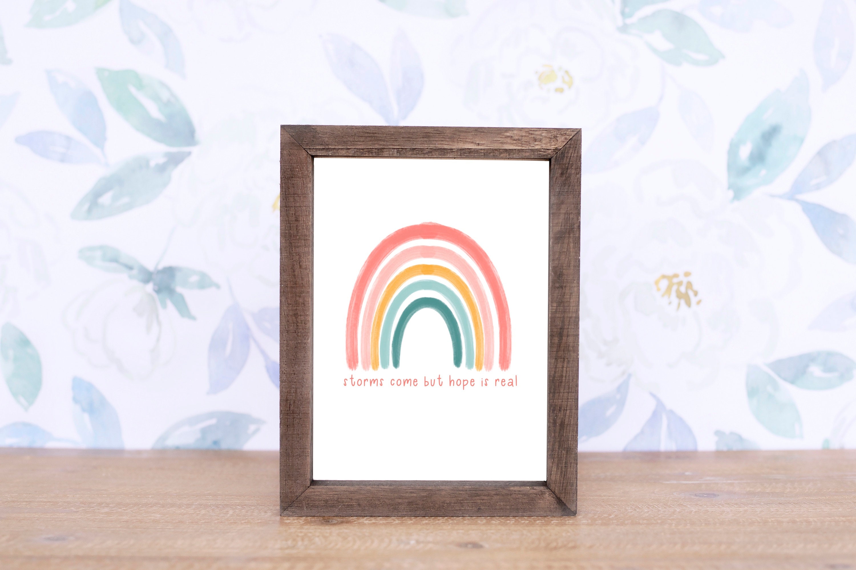 Rainbow Storms Come But Hope Is Real Art Print Rainbow | Etsy