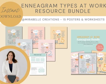 Enneagram At Work Worksheets, employee handbook worksheets, posters, personal development, Human Resources, employee resources, workplace