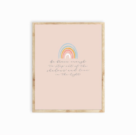 Be Brave Enough Art Print | Courage Art Print | Rainbow Art | Wall Decor | Art Prints Il_570xn