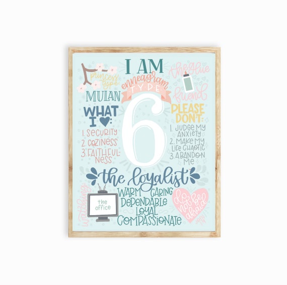 Enneagram Type 6 Print Enneagram Prints Type 6 Wall Etsy