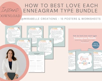 Relationship Resources, How to Best Love Each Enneagram Type Bundle, Enneagram, relationship worksheets, self-awareness, posters