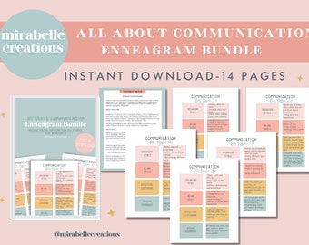 All About Communication Enneagram Art and Resource Bundle, Enneagram Journal, Wellness worksheet, self awareness, self explore