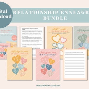 Relationships Enneagram Art and Resource Bundle, Enneagram Journal, Wellness worksheet, self help, relationship worksheet