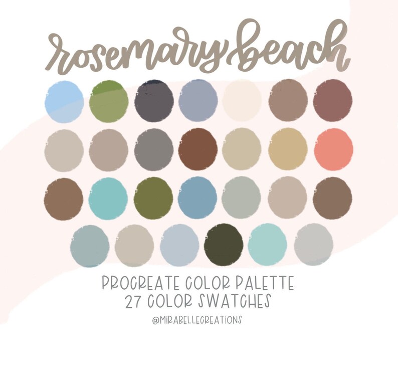 Procreate Color Palette Rosemary Beach Mirabelle Creations Etsy