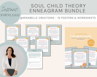 Parenting Resource, Soul Child Theory Enneagram Bundle, art prints, wellbeing worksheets, parenting workbook, inner child, reparenting