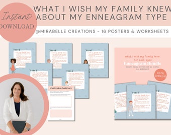 Parenting Resource, What I Wish My Family Knew About Me, Enneagram Bundle, art prints, wellbeing worksheets, parenting workbook