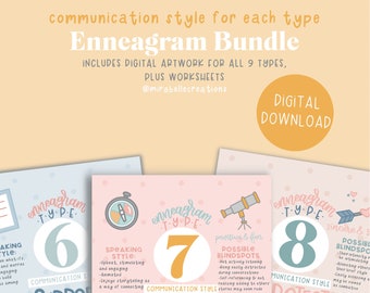 Communication Styles for Each Enneagram Type Worksheets, Enneagram Resource, Team Building Activities, coaching templates