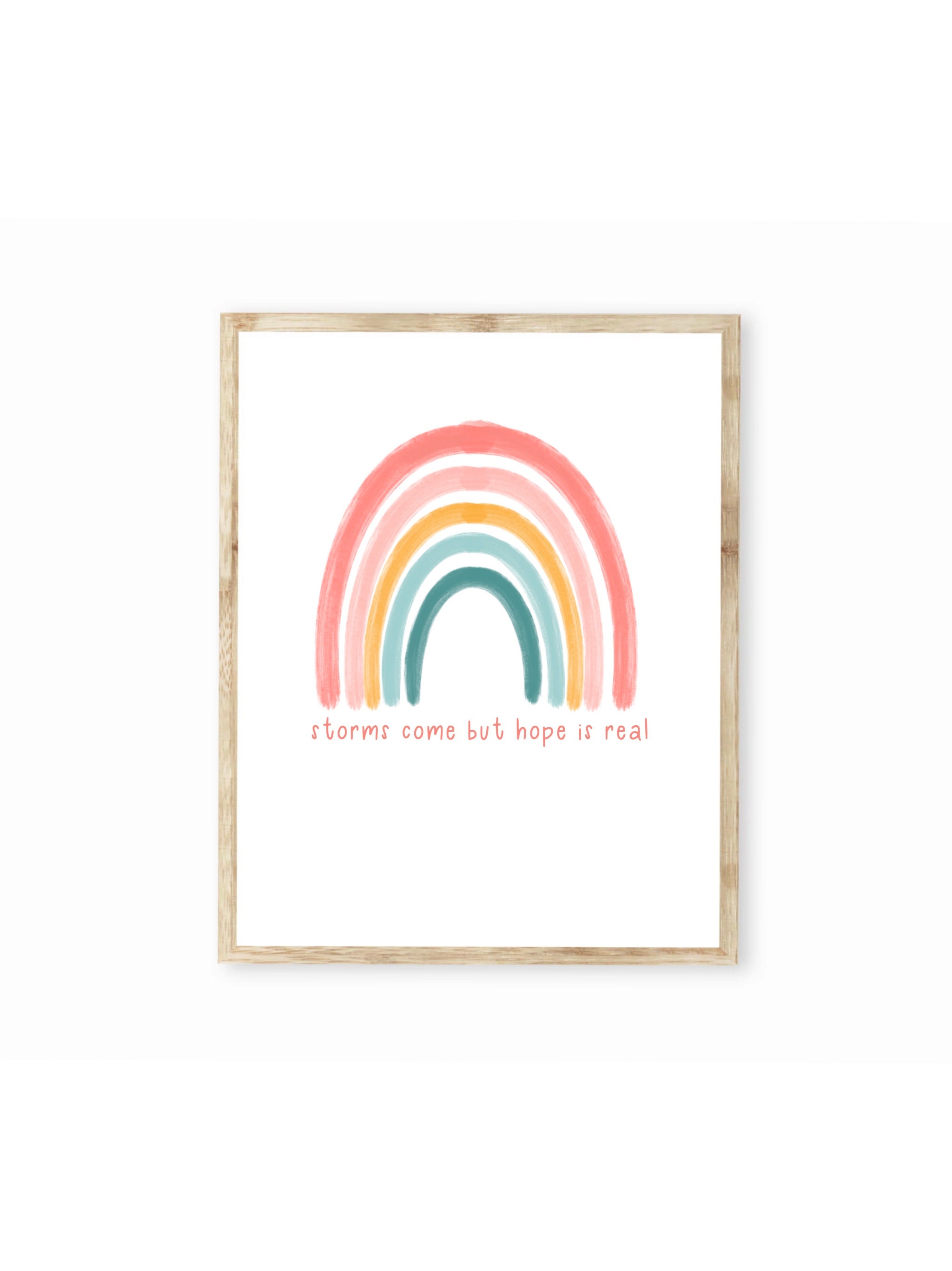 Rainbow Storms Come But Hope Is Real Art Print Rainbow | Etsy