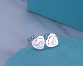 925 Silber Mini Ohrstecker, Tiffany Damen Ohrringe, Geschenk-Box als Geschenk für Ihn verpackt