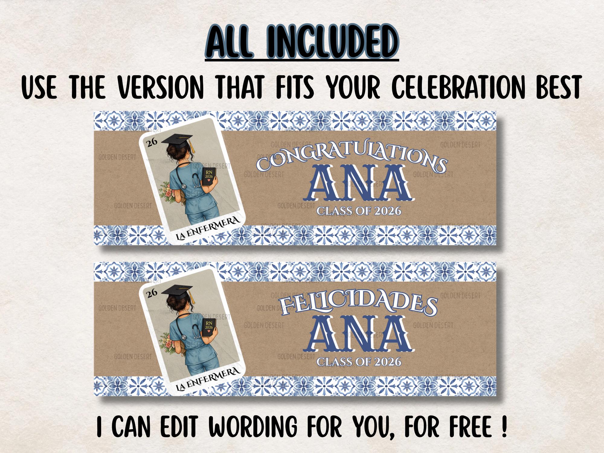 Editable Graduation Banner Template, Nurse Grad Banner, Spanish ...