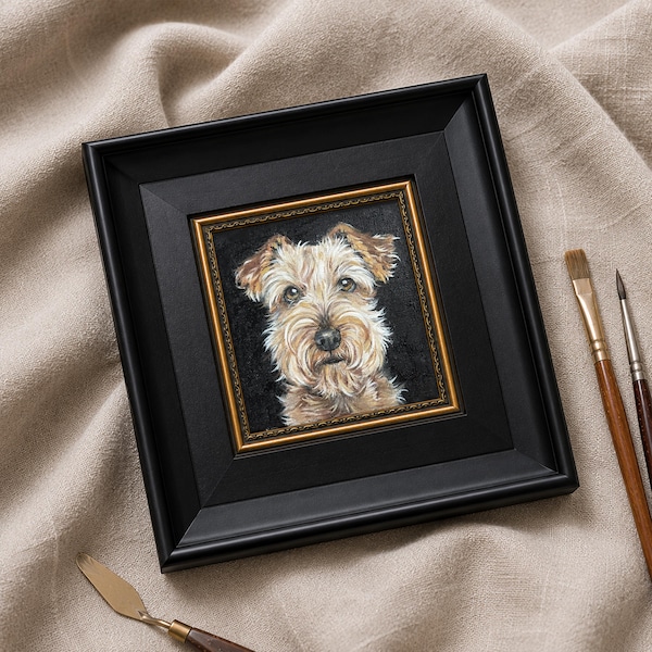 Individuelles handgemaltes Haustier Ölgemälde, Haustier Porträt auf Leinwand, Handgezeichnetes Hunde Porträt, Gemälde vom Foto, Haustier Gedenkgeschenk, Geschenk Haustier Verlust