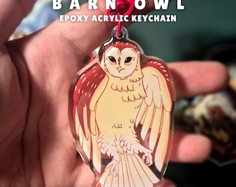 Schleiereule | Schlüsselanhänger aus Epoxid-Acryl, Vogel-Merchandise