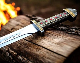 Handmade King Ragnar Lothbrok Viking Sword: Handcrafted Norse Replica - Elite Collector’s Display Gift for Anniversary, Birthday & Decor
