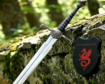 Handmade Aegon’s Dragon Sword – The Conqueror’s Ancestral Replica – Iron Throne Inspired Collector Display