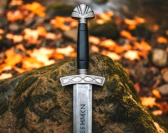 Handmade Viking Northman Damascus Sword Medieval Long Sword Norse Wall hanging Sword Anniversary Gift for Husband Groomsmen Gift for Him