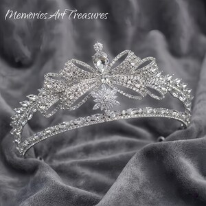 Silver Starburst Crystal Tiara - Elegant Women\'s Accessory eden-luxe-bridal-tiara-  main image 4
