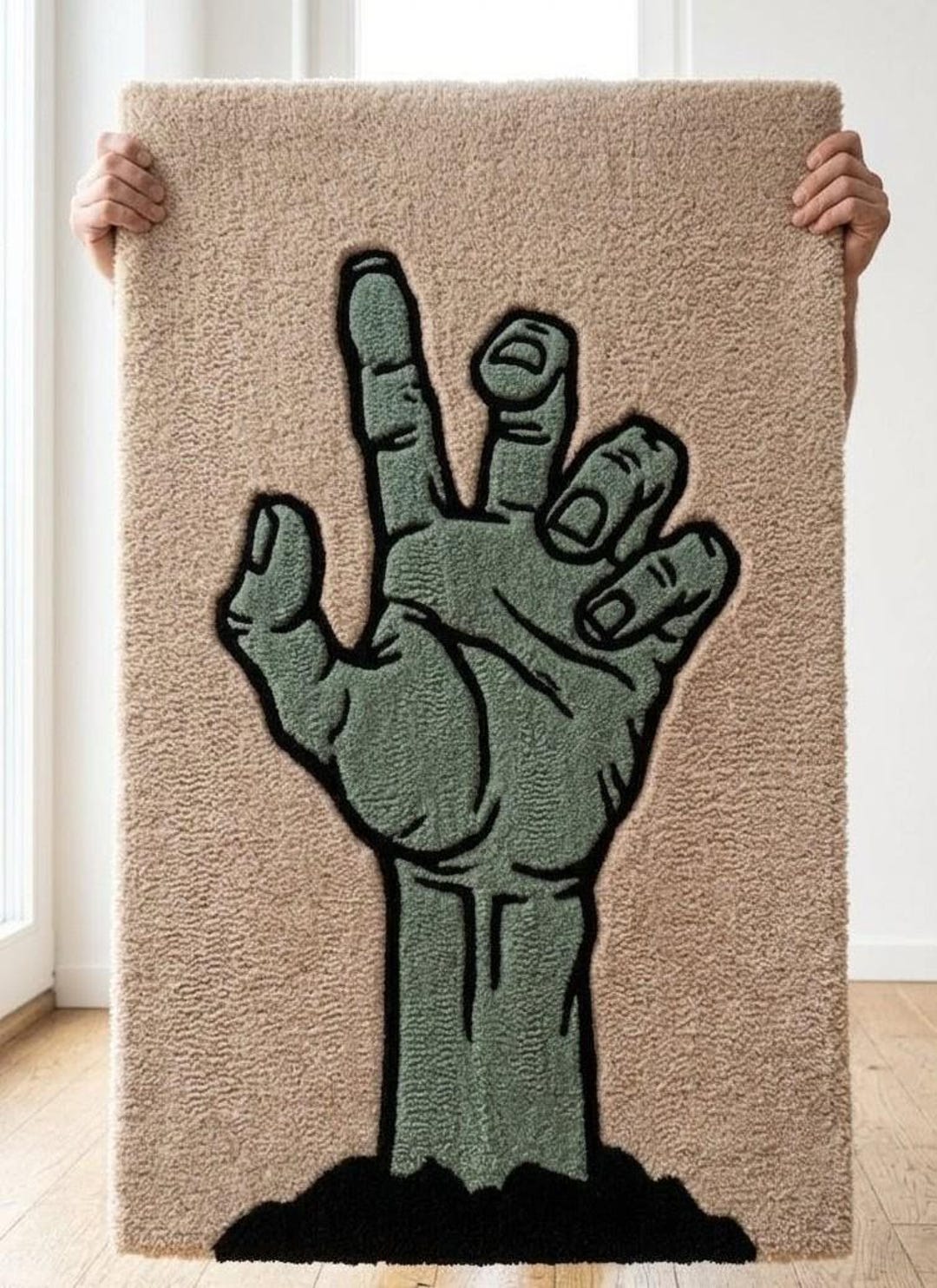 Hand-tufted Zombie Hand Rug – Horror Statement Area Rug | Minimal ...