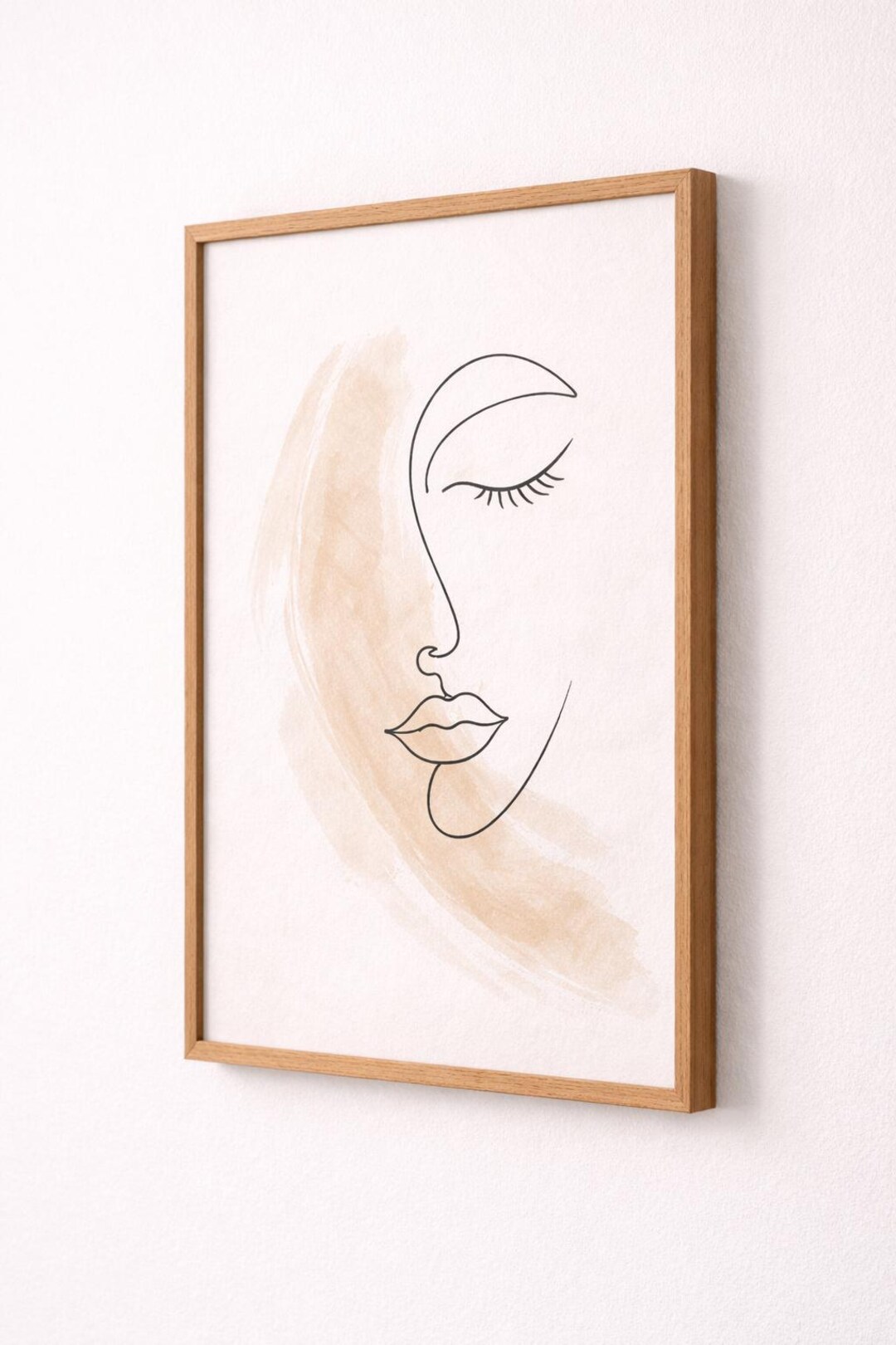 Minimalist Line Art Woman Print, Abstract Face Wall Art, Neutral Boho ...