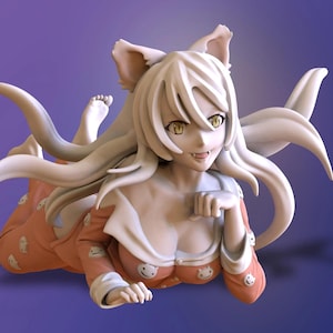 Bakemonogatari – Black Hanekawa | Nightbound Smile STL Statue | 3D Print Model | Digital STL File