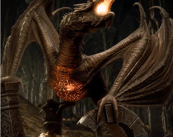 Archivo STL de Smaug Sovereign – Estatua del dragón de la película – Descarga instantánea
