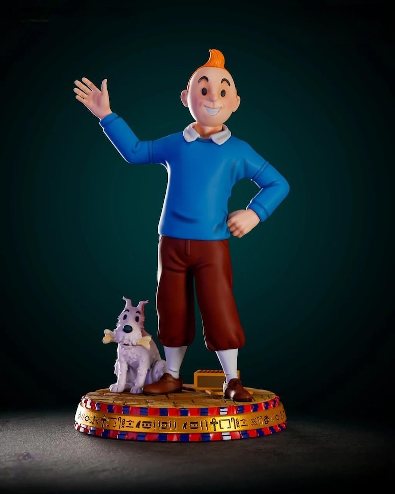 Tintin Reporter Statue - 3D Druck Modell, Comic Stil (Digitale STL Datei) Bild 1