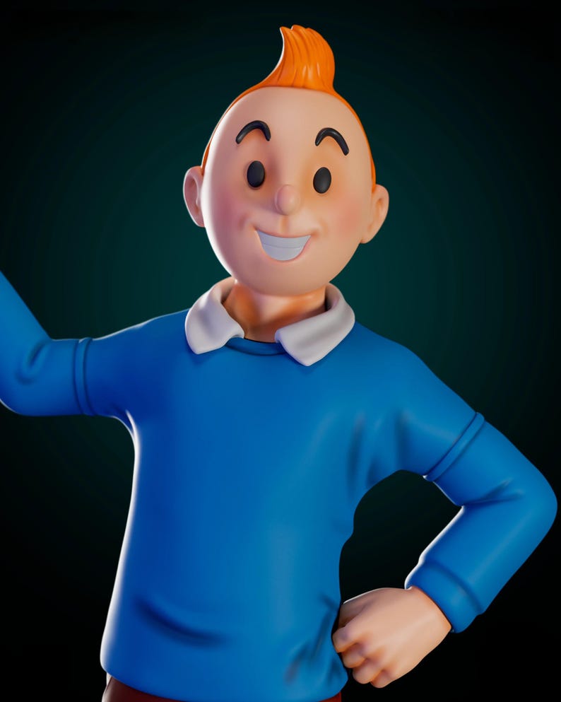 Tintin Reporter Statue - 3D Druck Modell, Comic Stil (Digitale STL Datei) Bild 4
