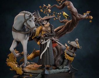 Ghost of Yotei Kriegerstatue - Schneefeld-Basis, 3D-Druckmodell (STL-Datei)