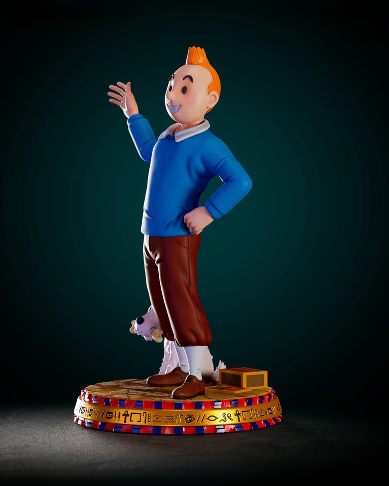 Tintin Reporter Statue - 3D Druck Modell, Comic Stil (Digitale STL Datei) Bild 3