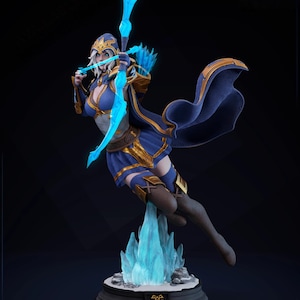League of Legends – Estatua STL de Ashe / Frost Dominion / Modelo de impresión 3D / Archivo STL digital