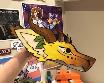 Handmade paper dragon puppet - Leia
