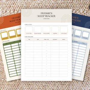 Baby Sleep Tracker Printable | Editable Canva Template | Daily Nap & Sleep Log | 3 Colour Options