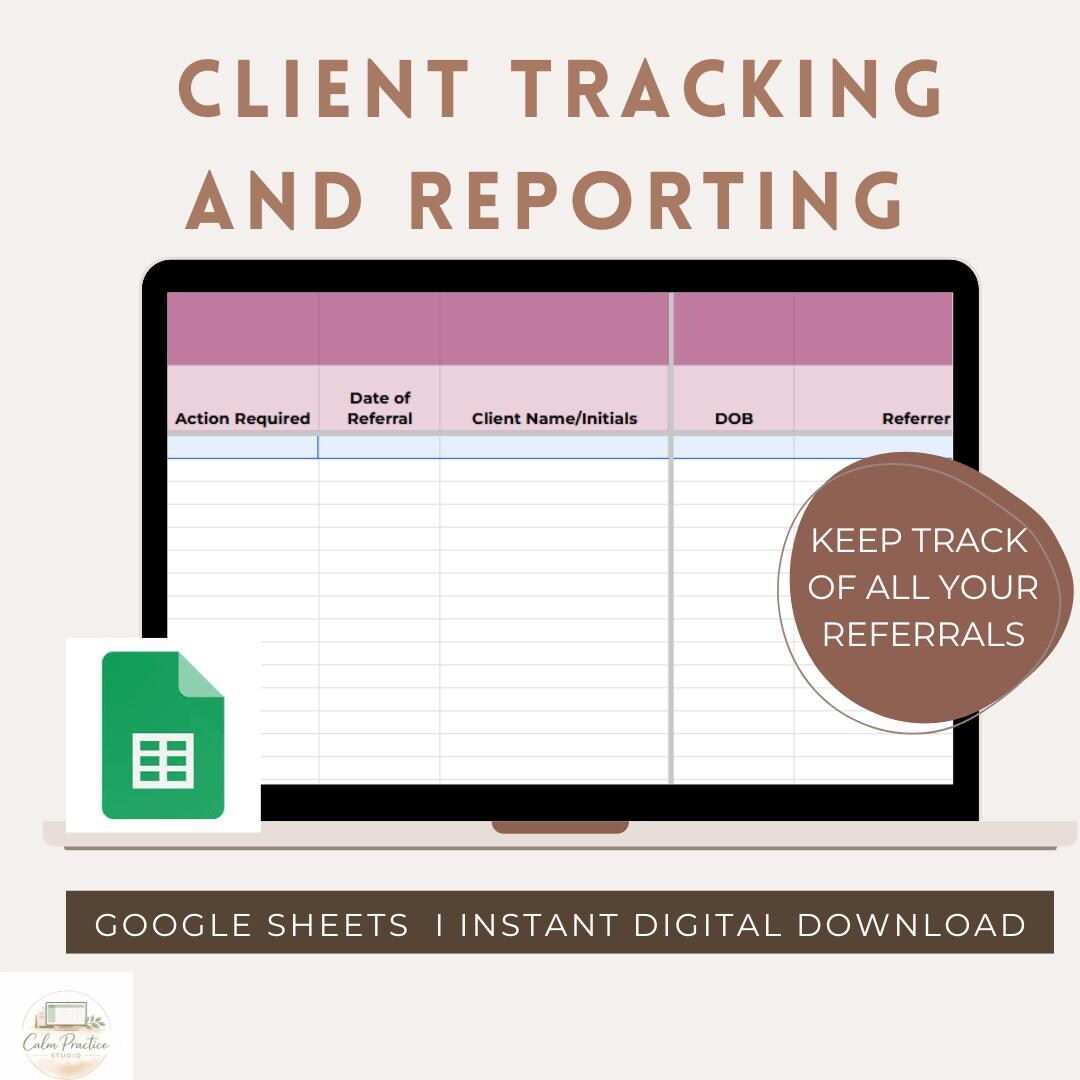 Psychology Client Tracker | MHCP Report Spreadsheet (google Sheets ...