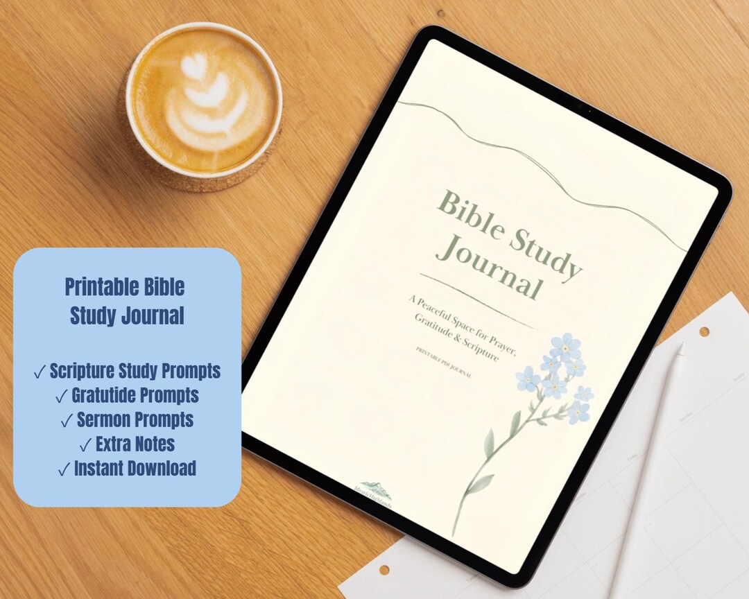 Bible Study Journal Printable PDF | Nature-inspired Minimalist ...