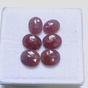 Natural Ruby Rose Cut Slices – 3 Pairs Loose Faceted Flat pink  Fancy Ruby Gems