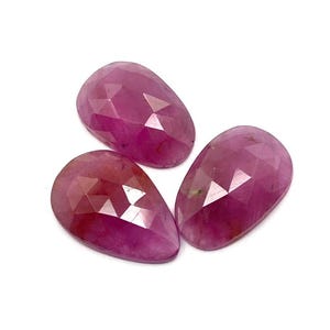 Natural Ruby Rose Cut Slices – Loose Faceted Flat pink  Fancy Ruby Gems