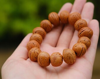 Peach Wood Bracele, Naturalt Wood Bracelet, Boho Wood Bracelet