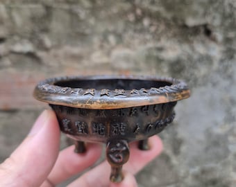 Bruciatore di incenso in ottone, vaso per incenso buddista, bruciatore di incenso zen