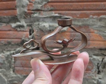 Bruciatore di incenso a forma di loto, bruciatore di incenso a forma di loto in ottone, bruciatore di incenso a forma di nuvola di loto