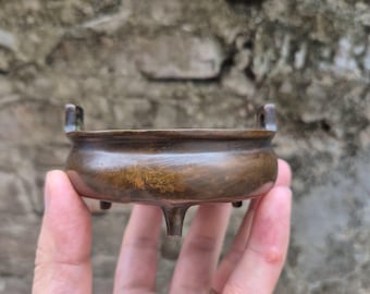 Bruciatore di incenso in ottone, incenso in ottone semplice, contenitore per incenso minimalista