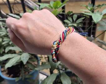 Braccialetto a cinque colori, braccialetto portafortuna, braccialetto buddista colorato