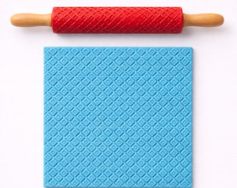 Diamond Texture Roller for Polymer Clay – Geometric Embossing Tool – 3D Printed Craft Tool